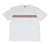 Bally 6233736 Men's Bone 100% Cotton Striped Logo T-shirt In White
