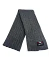 Bally 6240322 Men's Anthracite Knit Wool Scarf In Grey