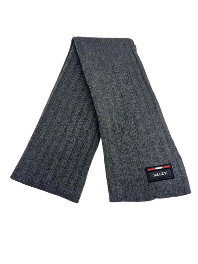 Bally 6240322 Men's Anthracite Knit Wool Scarf In Grey