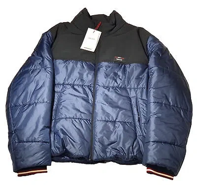 Pre-owned Bally 6240344 Blue Nylon Quilted Puffer Jacket Msrp $999