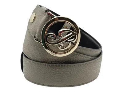 Bally 6240503 Bettyan Women's Gray Grained Leather Belt In Red