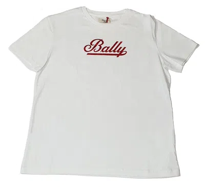 Bally 6240588 Women's White 100% Cotton Logo T-shirt