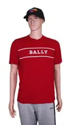 Bally 6240605 Men's Red Cotton Printed Logo T-shirt In Red