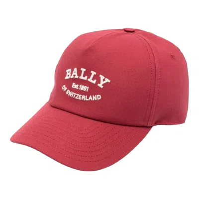 Bally Embroidered-logo Baseball Cap In Red