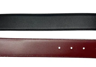Bally 6302244 Men's Mirror Buckle Adjustable Reversible Black Belt In Purple