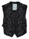 Bally 6302878 Men's Black Western Embroidered Padded Vest In Black
