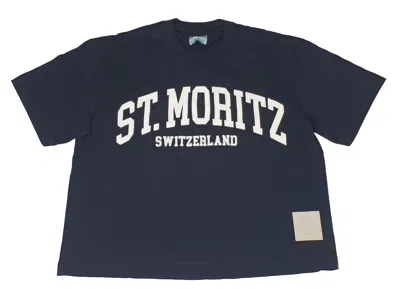Bally 6302886 Men's Black St. Moritz 100% Cotton T-shirt In Blue