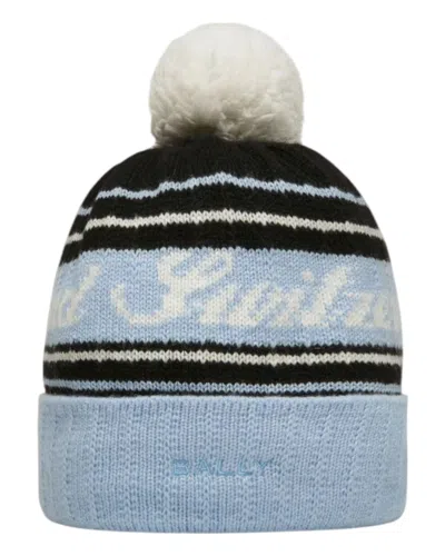 Bally 6302900 Poolside/black Cashmere Switzerland Beanie In Blue
