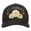 Bally St. Moritz 1851 Embroidered Baseball Cap In Black In Black