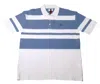 Bally 6303076 Men's Bone/blue Striped Organic Cotton Polo Shirt Size S In White