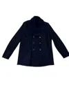 Bally 6305469 Men's Marine Blue Sheep Shearling Winter Coat Size 48 - M In Blue