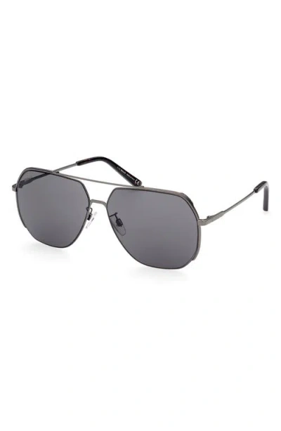 Bally 63mm Oversize Pilot Sunglasses In Black