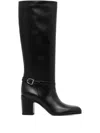 Bally Enilda 75 Leather Knee Boots In Black