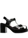 Bally Pasely Perforated Studded Leather Platform Sandals In Black