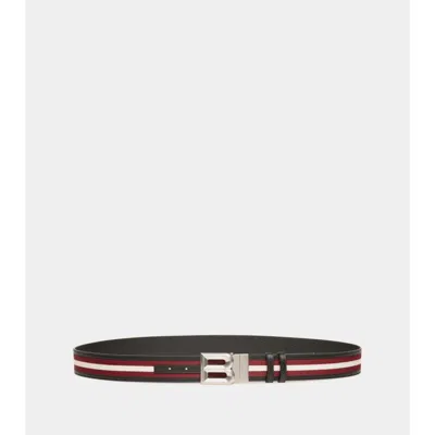 Bally Shiffie Belt With Adjustable Fit And Striped Pattern In Multi
