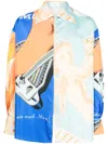 Bally Abstract-print Panelled Shirt In Multicolour