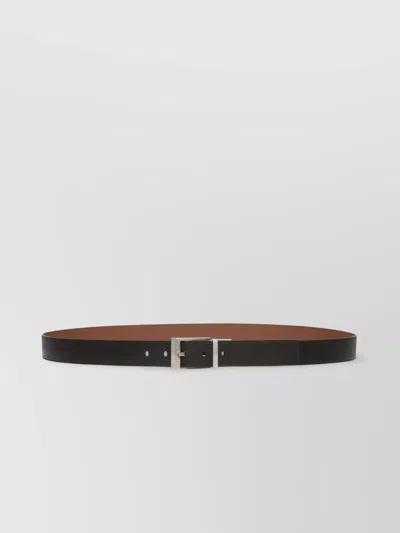 Bally Adjustable Buckle Pebbled Leather Belt In Black