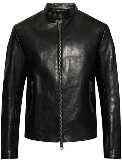 Bally Adrien Brody Leather Jacket In Black