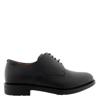 Bally Albin Leather Derby Lace-up Shoes, Brand Size 4.5 ( Us Size 5.5 ) In Black
