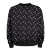 Bally All-over Logo Printed Crewneck Sweatshirt In Blue