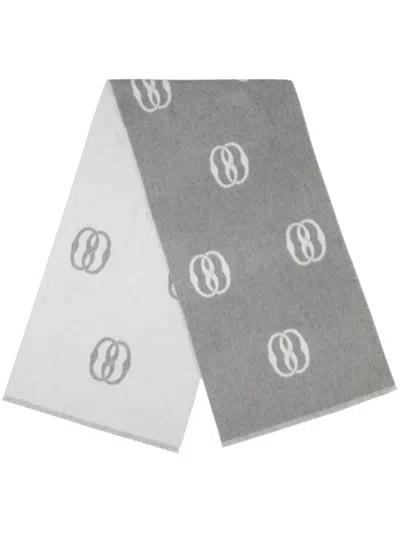 Bally All-over Logo Scarf In Grey