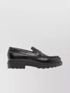 Bally Almond Toe Chunky Sole Loafers With Penny Slot