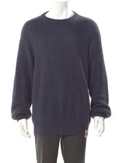 Pre-owned Bally Alpaca Crew Neck Pullover In Blue