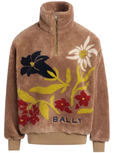 Bally Alpine Flower-motif Sweatshirt In Brown