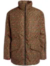 Bally Alpine-flower Print Puffer Jacket In Brown