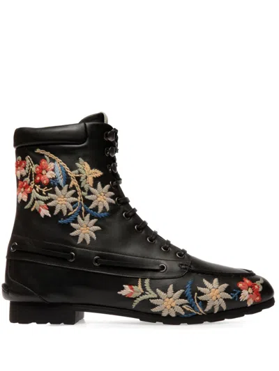 Bally Alpine Flowers Boots In Schwarz