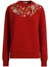 Bally Alpine Flowers-embroidered Sweater In Red