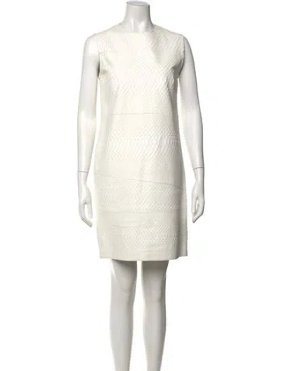 Pre-owned Bally Animal Print Knee-length Dress In White