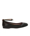 Bally Ankle Strapped Flat Shoes In Black