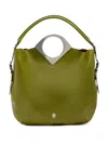 Bally Anni Geometric-detail Leather Shoulder Bag In Green