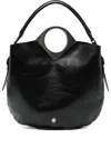 Bally Anni Moon Circular-handle Leather Tote Bag In Black