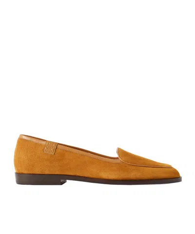 Bally Edlyn Leather-trimmed Suede Loafers In Brown
