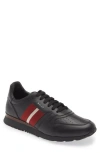 Bally Aseo Runner Sneaker In Black Calf Plain