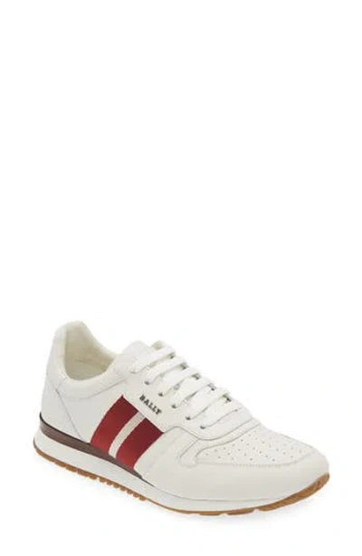 Bally Aseo Runner Sneaker In White Calf Plain