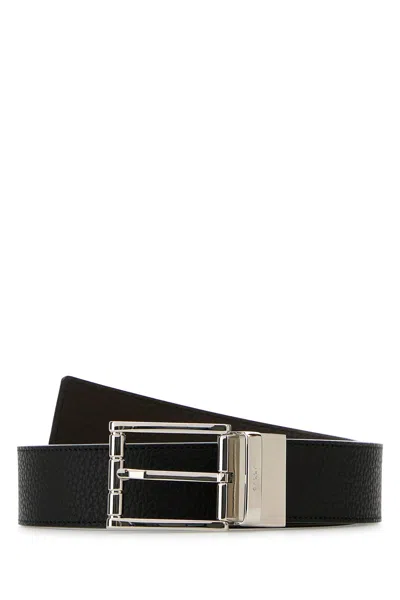 BALLY BALLY BLACK LEATHER REVERSIBLE BELT