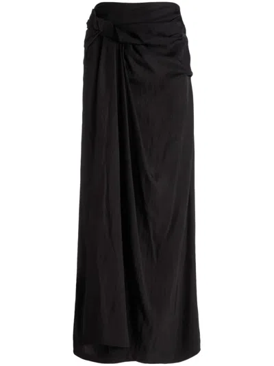 BALLY ASYMMETRIC RUFFLED SKIRT IN BLACK