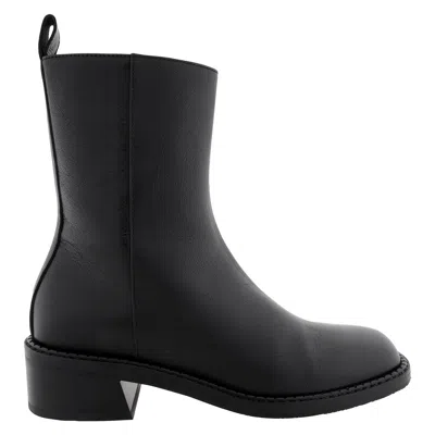 Bally Austine Block Heel Leather Boots In Black