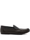 Bally Axony Grained Leather Loafers In Brown
