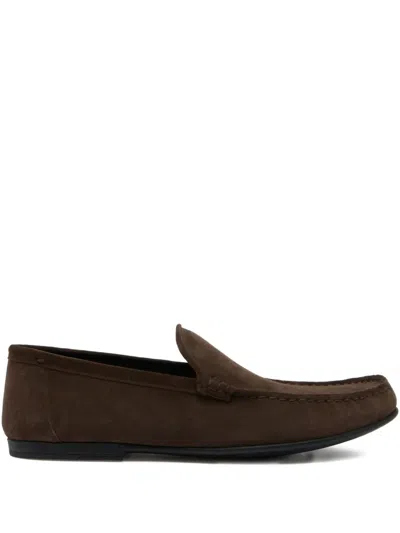 Bally Axony Suede Loafers In Brown