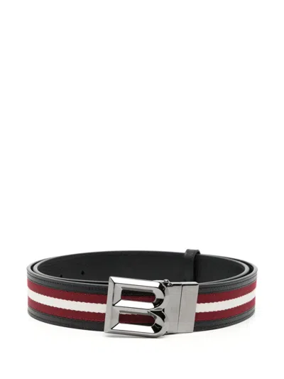 Bally Shiffie Belt With Adjustable Fit And Striped Pattern In Multi