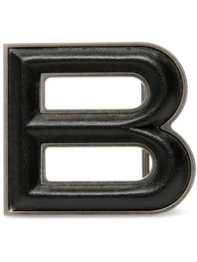 Bally B Bold Belt Buckle In Silver