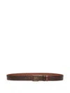 Bally Emblem Leather Belt In 褐色