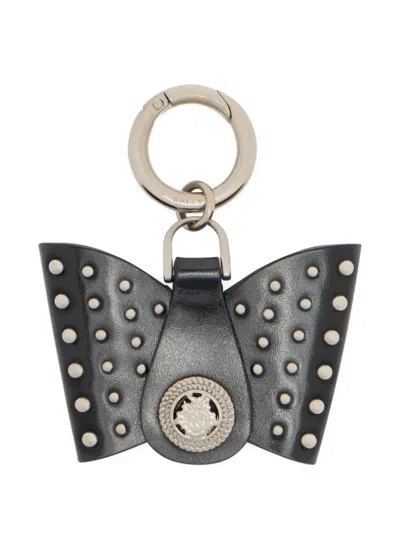 Bally B-bow Studded Leather Charm In Black