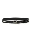 Bally Adjustable Logo Buckle Belt With Stripe Detail