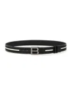 Bally Adjustable Logo Buckle Belt With Stripe Detail