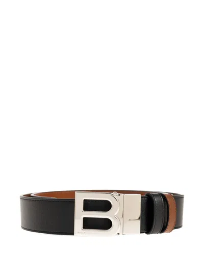 Bally B-logo Leather Belt In Black